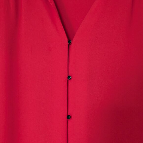 MEXX Red Button Up V-Neck Blouse Women's Size 8 - Picture 3 of 9